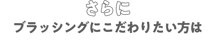 さらにブラッシングにこだわりたい方は