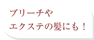 ブリーチやエクステの髪にも！